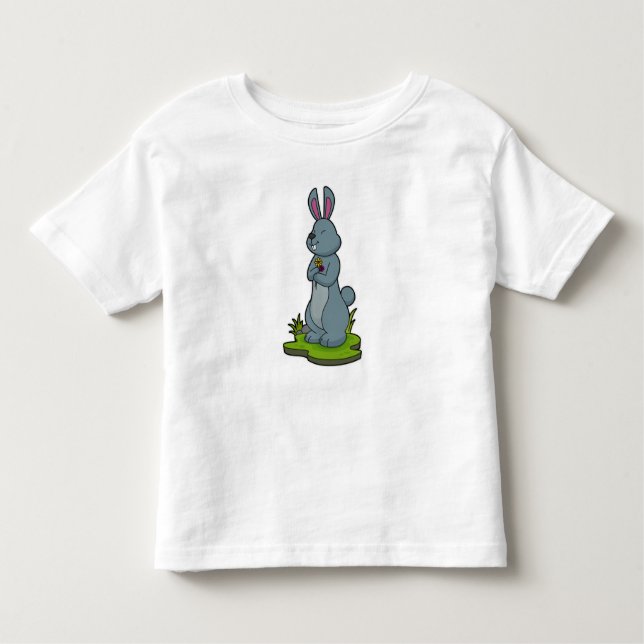 T-shirt Pour Les Tous Petits Lapin aux fleurs (Devant)