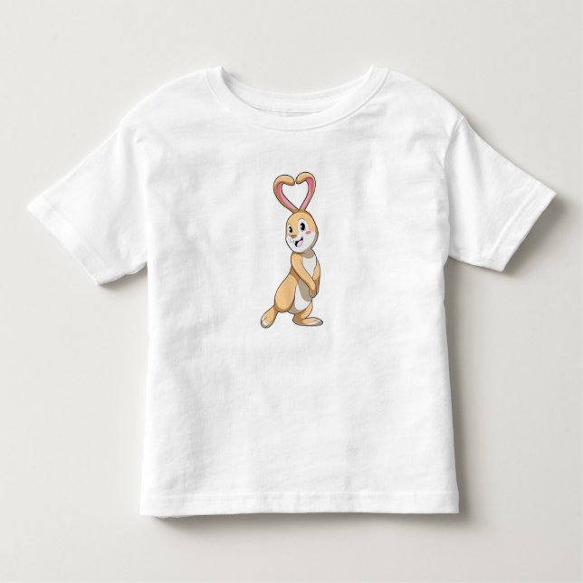 T-shirt Pour Les Tous Petits Lapin avec coeur (Devant)