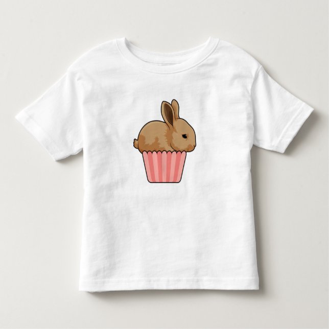 T-shirt Pour Les Tous Petits Lapin avec muffin (Devant)