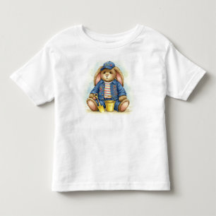 T-shirt Pour Les Tous Petits Lapin avec un seau et une pique jaunes, par Natash