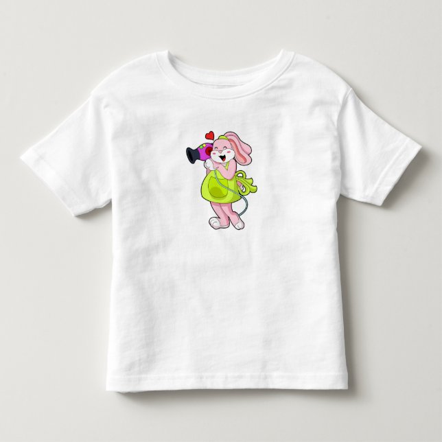 T-shirt Pour Les Tous Petits Lapin coiffeur au sèche-cheveux (Devant)