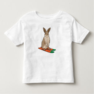 T-shirt Pour Les Tous Petits Lapin comme skieur avec ski