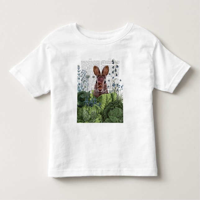 T-shirt Pour Les Tous Petits Lapin dans une patte de chou (Devant)
