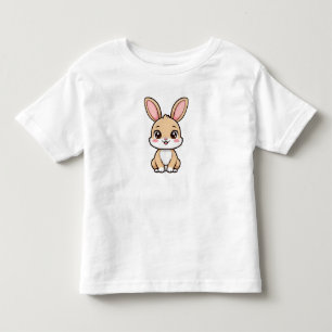 T-shirt Pour Les Tous Petits Lapin de dessin animé mignon assis