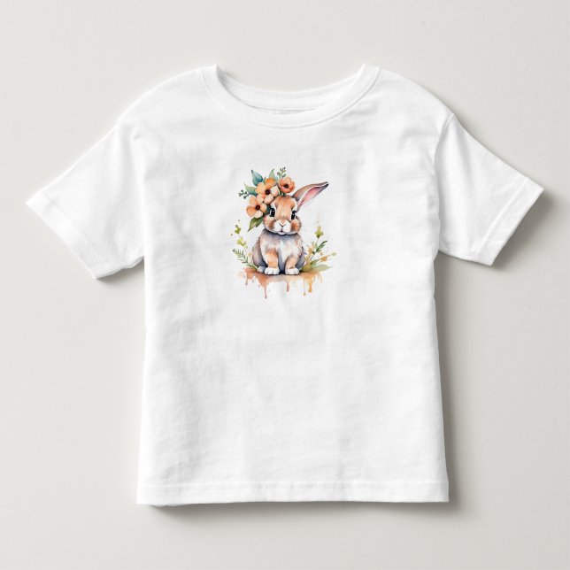T-shirt Pour Les Tous Petits lapin de fleurs (Devant)