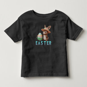T-shirt Pour Les Tous Petits Lapin de Pâques avec enfants aux œufs