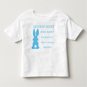 T-shirt Pour Les Tous Petits Lapin de Pâques bleu personnalisé d'alerte
