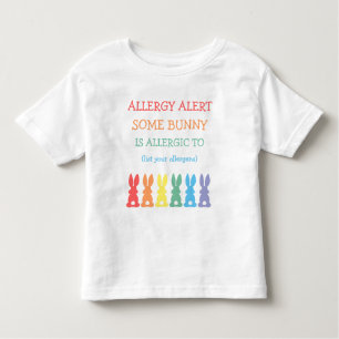 T-shirt Pour Les Tous Petits Lapin de Pâques personnalisé d'alerte d'allergie