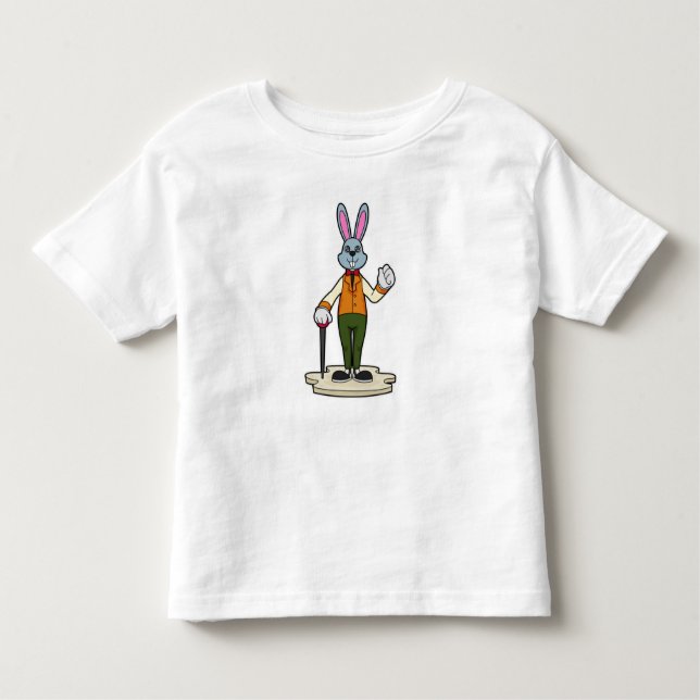T-shirt Pour Les Tous Petits Lapin en gentleman avec canne (Devant)