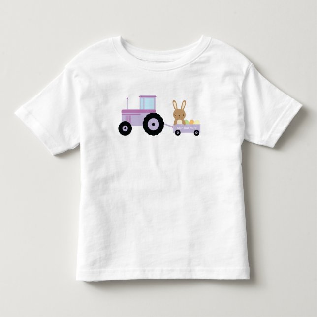 T-shirt Pour Les Tous Petits Lapin sur tracteur Ajouter votre texte pour person (Devant)