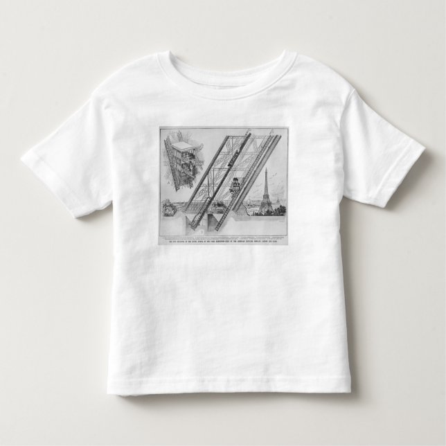 T-shirt Pour Les Tous Petits L'ascenseur d'Otis dans Tour Eiffel (Devant)