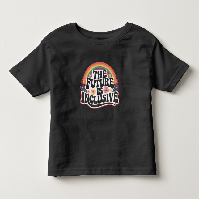 T-shirt Pour Les Tous Petits L'avenir est inclusif Rainbow LGBTQ Drapeau Gay (Devant)