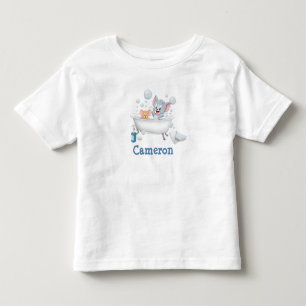 T-shirt Pour Les Tous Petits Le bébé Tom et Jerry prenant un bain