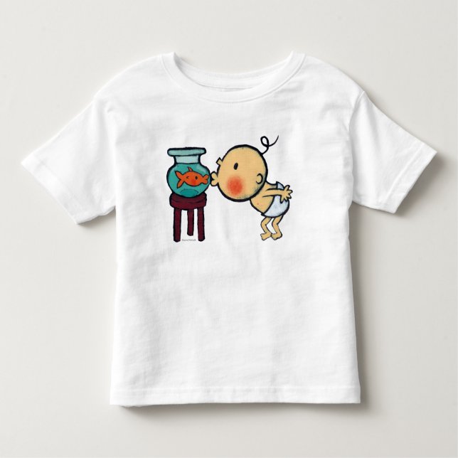 T-shirt Pour Les Tous Petits Le bocal à poissons embrasse le poisson rouge (Devant)