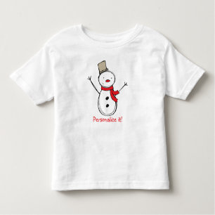 T-shirt Pour Les Tous Petits Le bonhomme de neige de Noël personnalisé badine