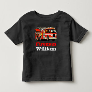T-shirt Pour Les Tous Petits Le camion de pompiers rouge nommé fait sur