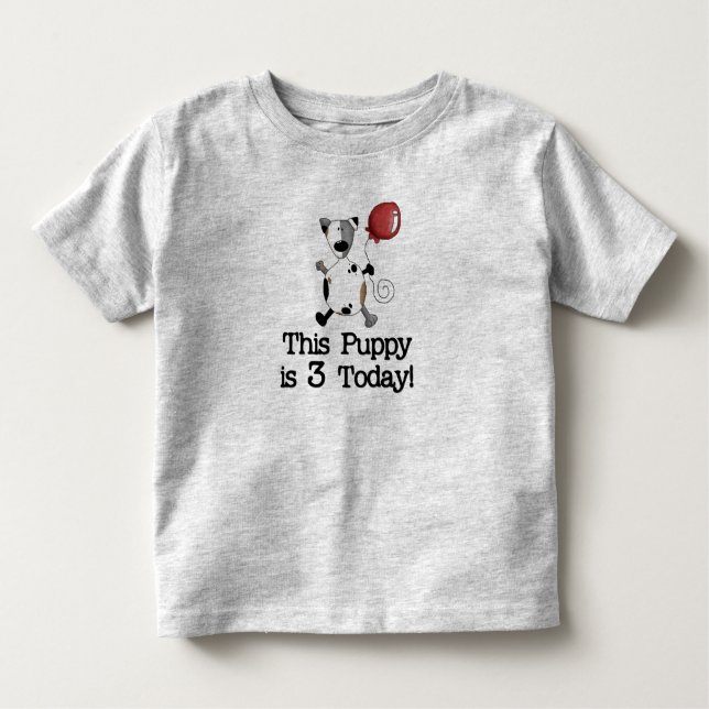 T-shirt Pour Les Tous Petits Le chiot est l'anniversaire 3 (Devant)