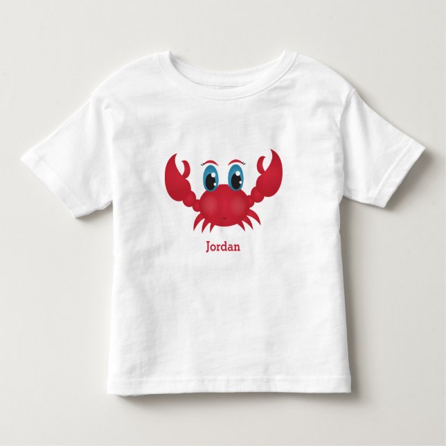 T-shirt Pour Les Tous Petits Le crabe heureux mignon de l'enfant (Devant)
