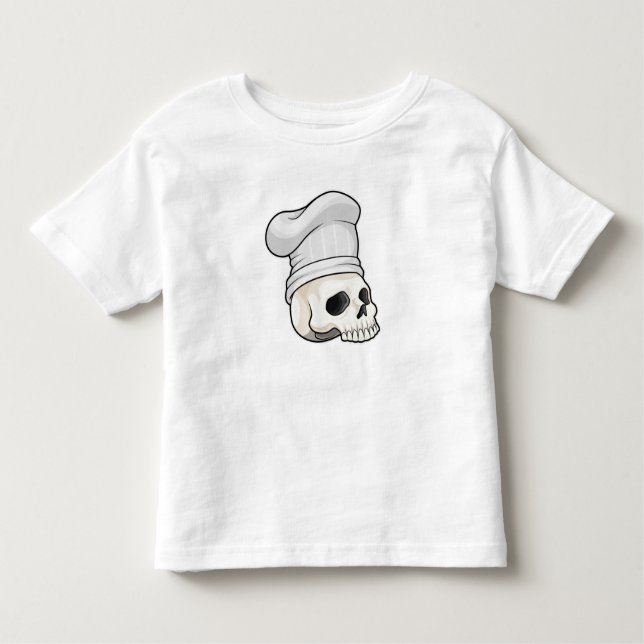 T-shirt Pour Les Tous Petits Le crâne cuisiné avec le casquette chef (Devant)