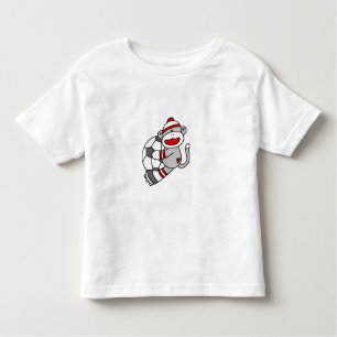 T-shirt Pour Les Tous Petits Le football de singe de chaussette