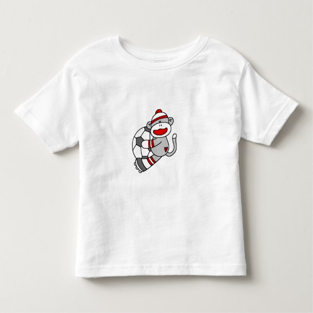 T-shirt Pour Les Tous Petits Le football de singe de chaussette (Devant)
