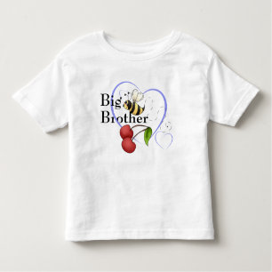 T-shirt Pour Les Tous Petits Le frère gaffent le coeur de bleu de cerise