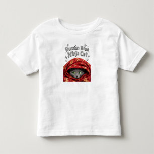 T-shirt Pour Les Tous Petits Le furtif et empesé : Chat Ninja Bleu Russe