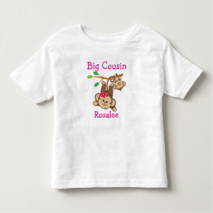 T-shirt Pour Les Tous Petits Le garçon customisé, fille Monkeys le grand cousin