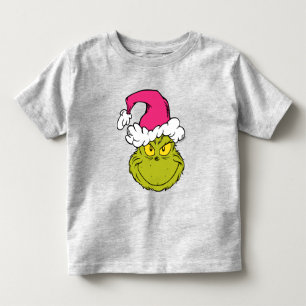 T-shirt Pour Les Tous Petits Le Grinch avec un chapeau de Père Noël rose