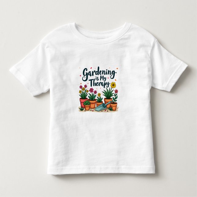 T-shirt Pour Les Tous Petits Le jardinage est mon jardinier thérapeutique Plant (Devant)