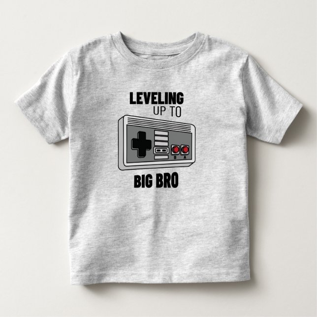 T-shirt Pour Les Tous Petits Le Leveling To Big Bro Gamer (Devant)