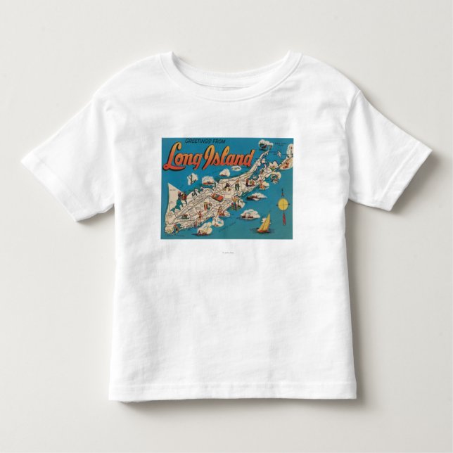 T-shirt Pour Les Tous Petits Le Long Island, New York - salutations de (Devant)
