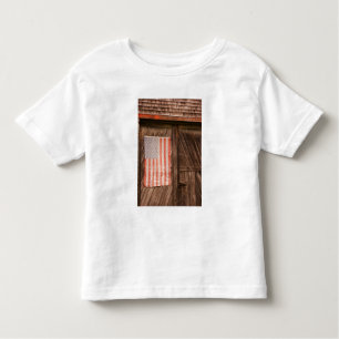 T-shirt Pour Les Tous Petits Le Maine, drapeau américain fané sur la porte de