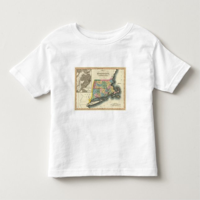 T-shirt Pour Les Tous Petits Le Massachusetts, le Connecticut, Île de Rhode (Devant)