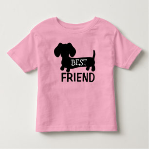 T-shirt Pour Les Tous Petits Le Meilleur Ami Dachshund Toddler Chemise Rose