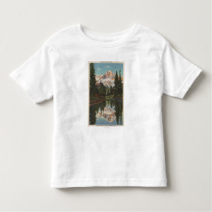 T-shirt Pour Les Tous Petits Le mont Rainier, WA - lac mirror avec Mt.