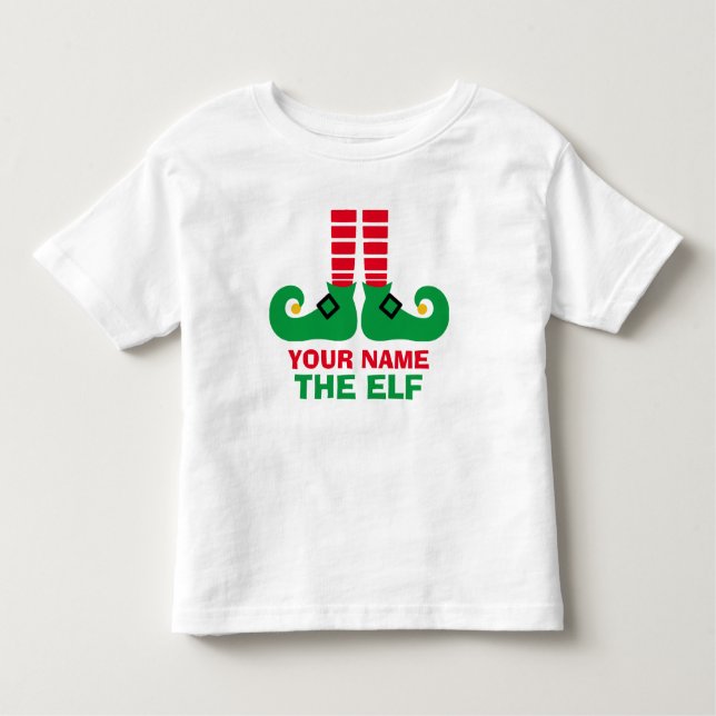 T-shirt Pour Les Tous Petits Le nom d'Elf de Noël personnalisent (Devant)