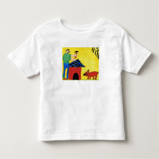 T-shirt Pour Les Tous Petits Le papa construit une maison de chien
