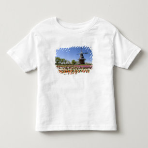 T-shirt Pour Les Tous Petits Le parc de l'île du moulin à vent avec des tulipes