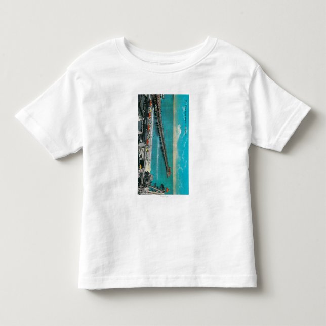 T-shirt Pour Les Tous Petits Le pilier et la plage et Long Beach (Devant)