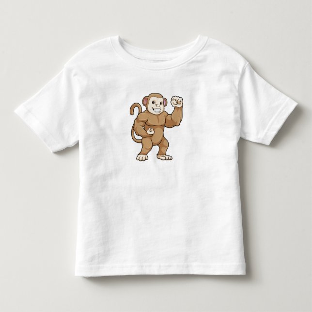 T-shirt Pour Les Tous Petits Le singe comme culturiste au Bodybuilding (Devant)