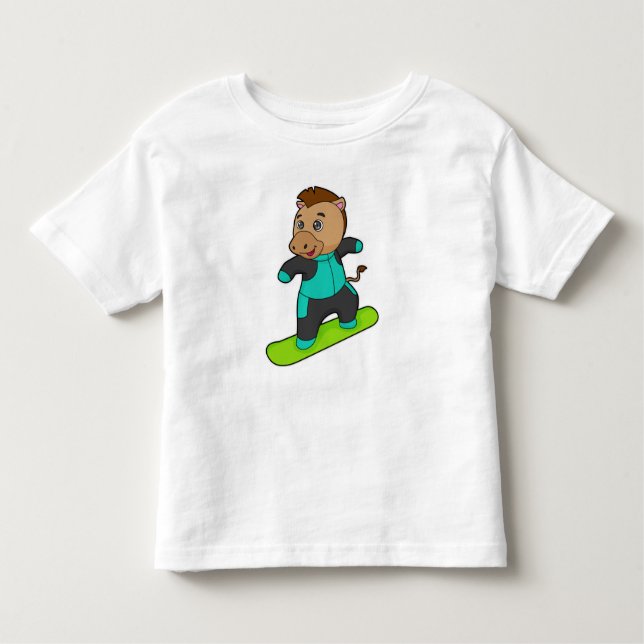 T-shirt Pour Les Tous Petits Le snowboarder de Horse (Devant)