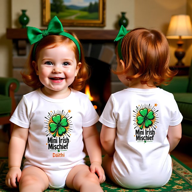 T-shirt Pour Les Tous Petits Le Tee Clover Double Trouble (The Double Trouble Clover Tee, customizable)