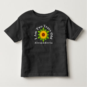 T-shirt Pour Les Tous Petits Le tournesol jaune ajoutent le nom, je suis 2