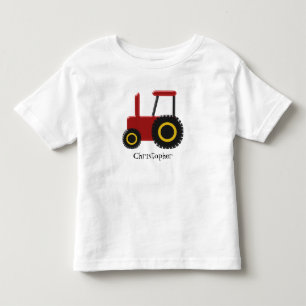T-shirt Pour Les Tous Petits Le tracteur rouge ajoutent juste le nom