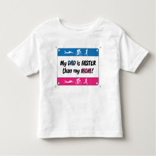 T-shirt Pour Les Tous Petits Le triathlon mon papa est plus rapide que ma maman