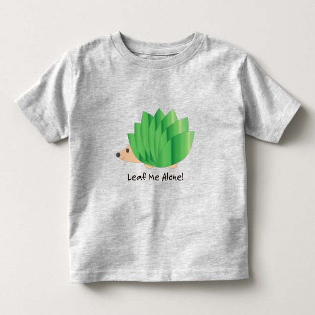 T-shirt Pour Les Tous Petits Leaf Me Alone Hérisson vert feuilles (Devant)