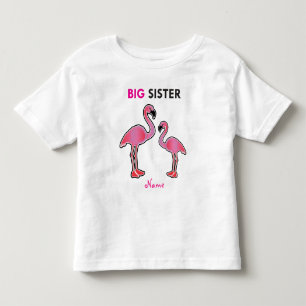 T-shirt Pour Les Tous Petits Learning Candy Big Sister Flamant rose Personnalis