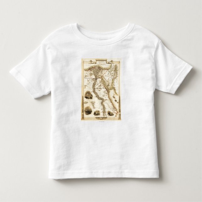 T-shirt Pour Les Tous Petits L'Egypte et l'ArabiaPanoramic MapEgypt (Devant)