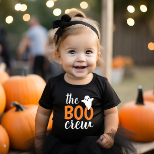 T-shirt Pour Les Tous Petits L'équipe Boo Filles Orange Fantôme Halloween